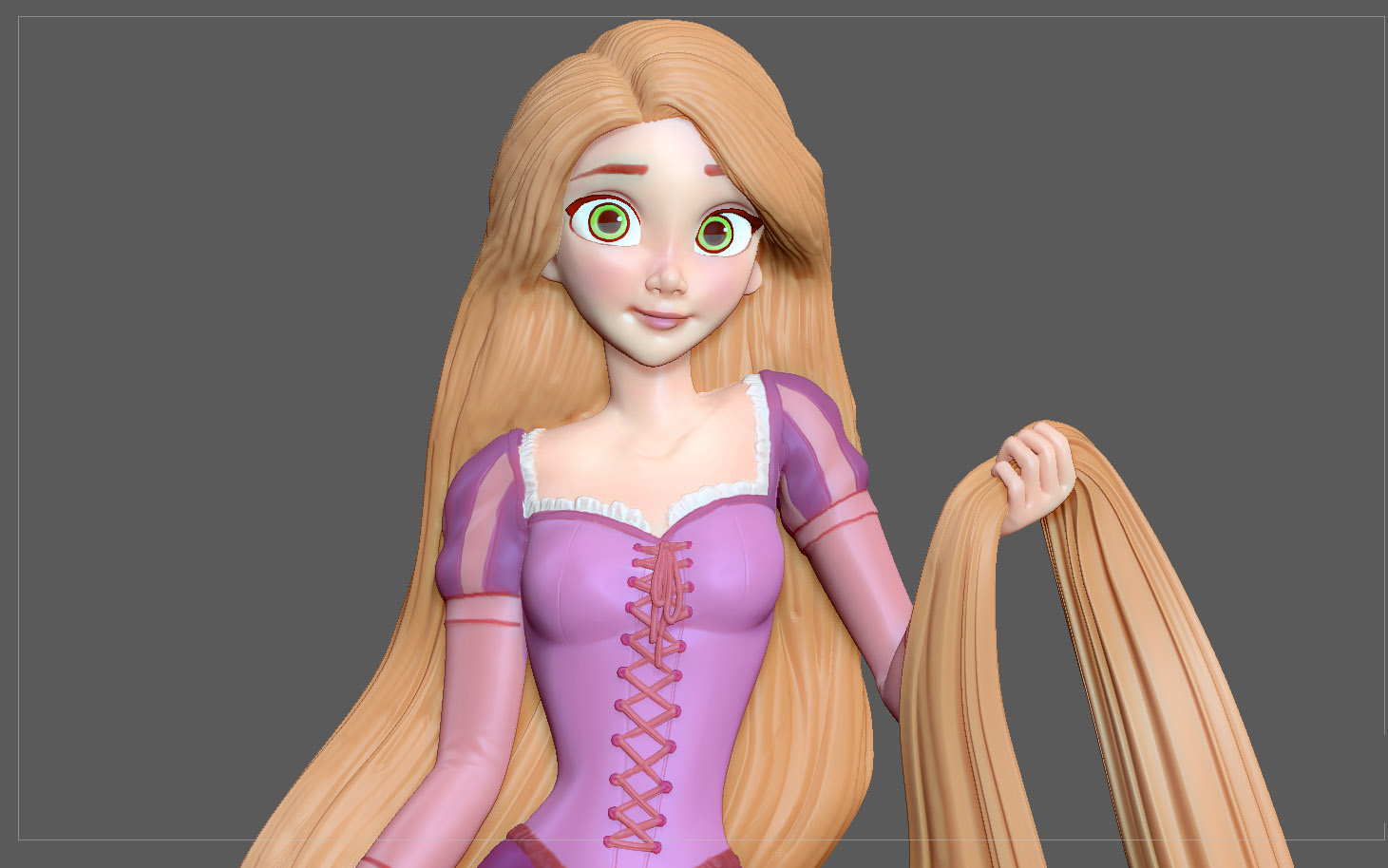 RAPUNZEL PRINCESS STATUE DISNEY ANIME PRETTY GIRL 3D print model — image 1