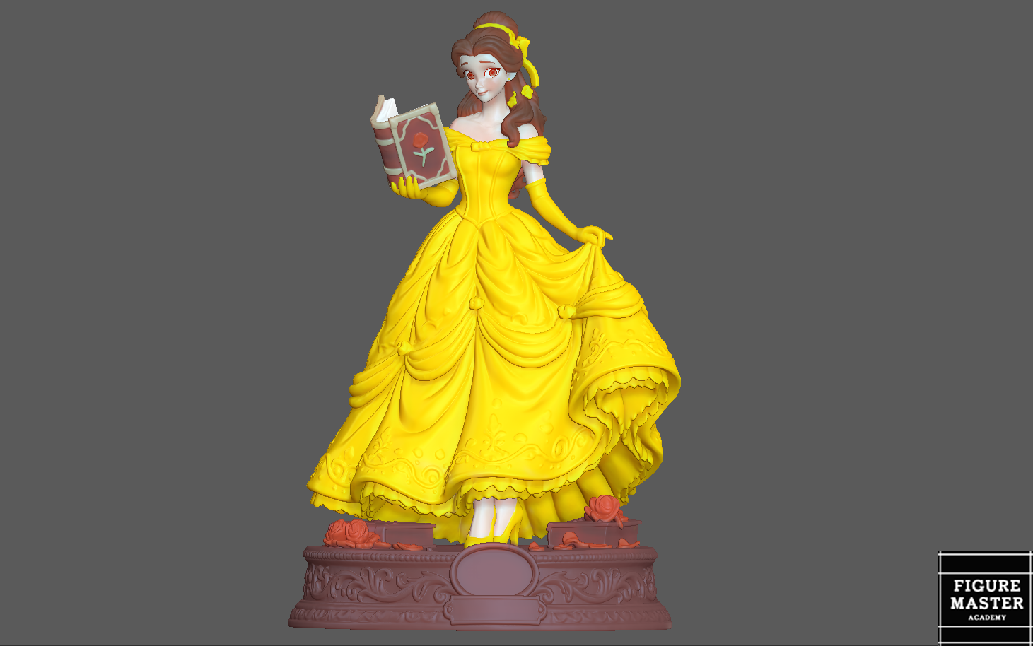 BELLE PRINCESS WITH BASE STATUE BEAUTY AND THE BEAST DISNEY ANIME 3D print model — image 1