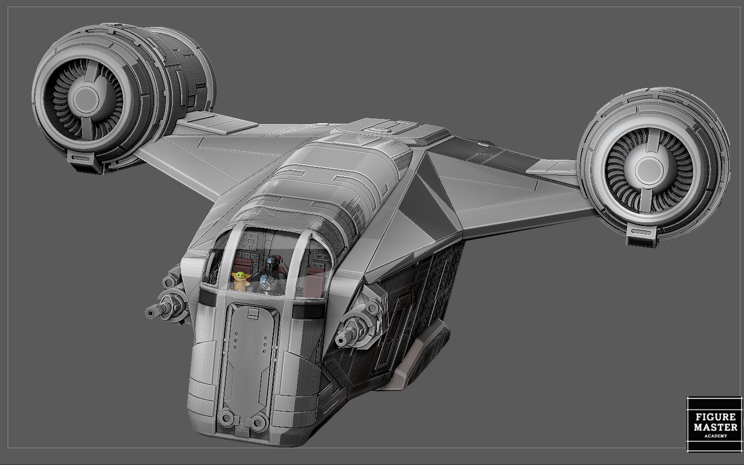 RAZOR CREST WITH COCKPIT MANDALORIAN STARWARS DISNEY 3D PRINT MODEL — image 1