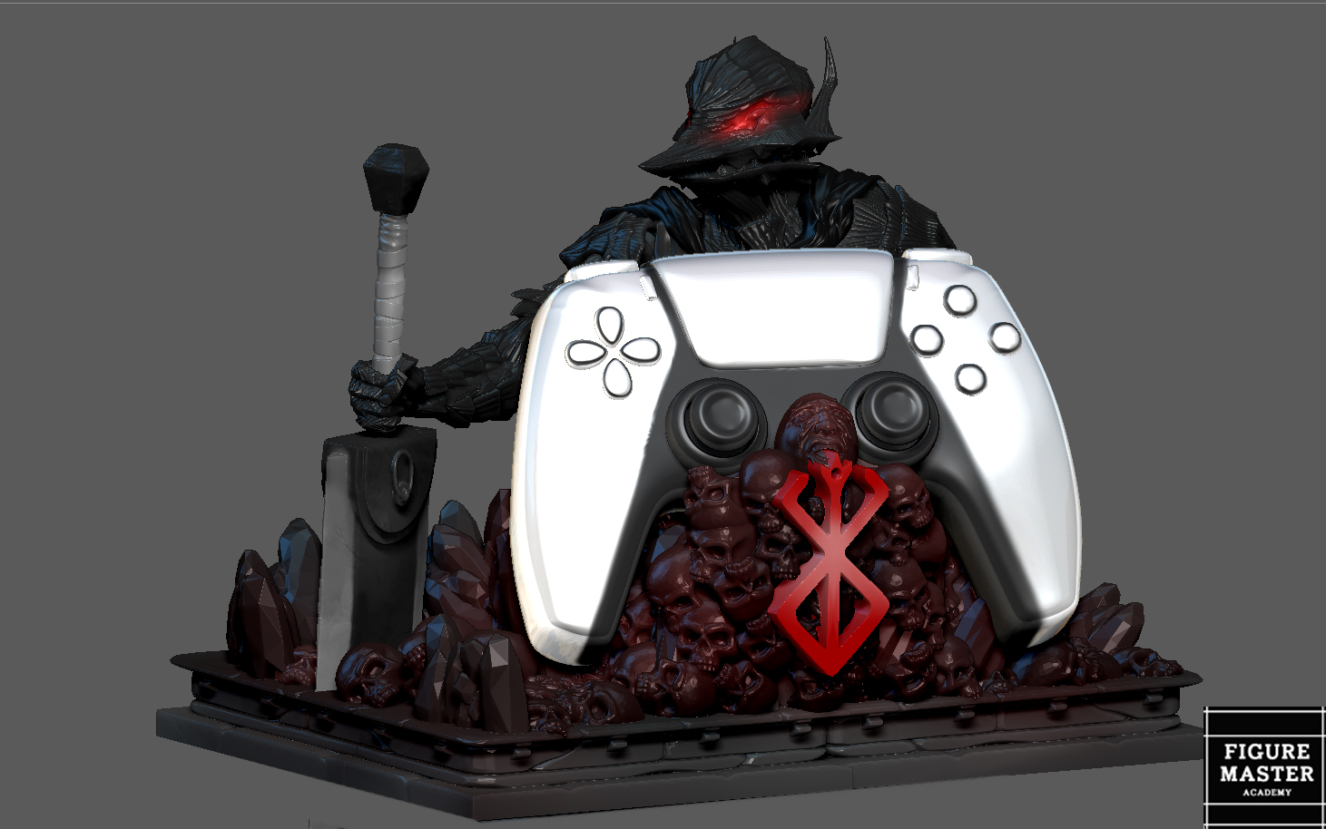 BERSERK GUTS PS4 PS5 CONTROLLER HOLDER ANIME FANTASY CHARACTER 3D PRINT — image 1